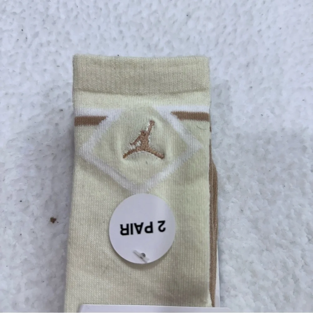 Kids Nike Jordan Cream and Tan Socks